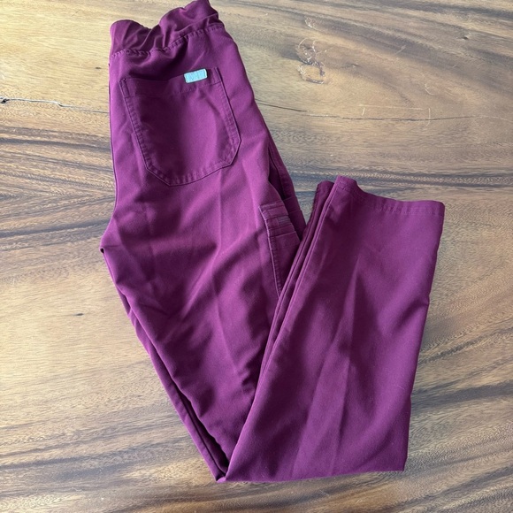 Figs Pants - Figs Burgundy Scrubs Pants Size Small